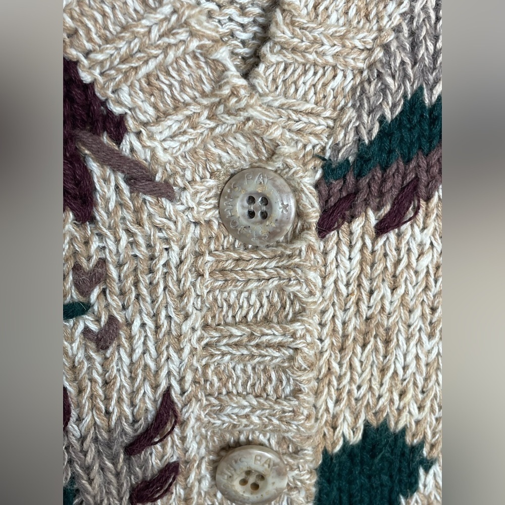 Vintage St. John’s Bay Holiday Sweater Vest Beige Knit Christmas Trees Fair Isle - Picture 5 of 9